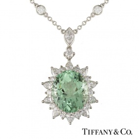 Tiffany & Co. Tourmaline & Diamond Pendant in Platinum